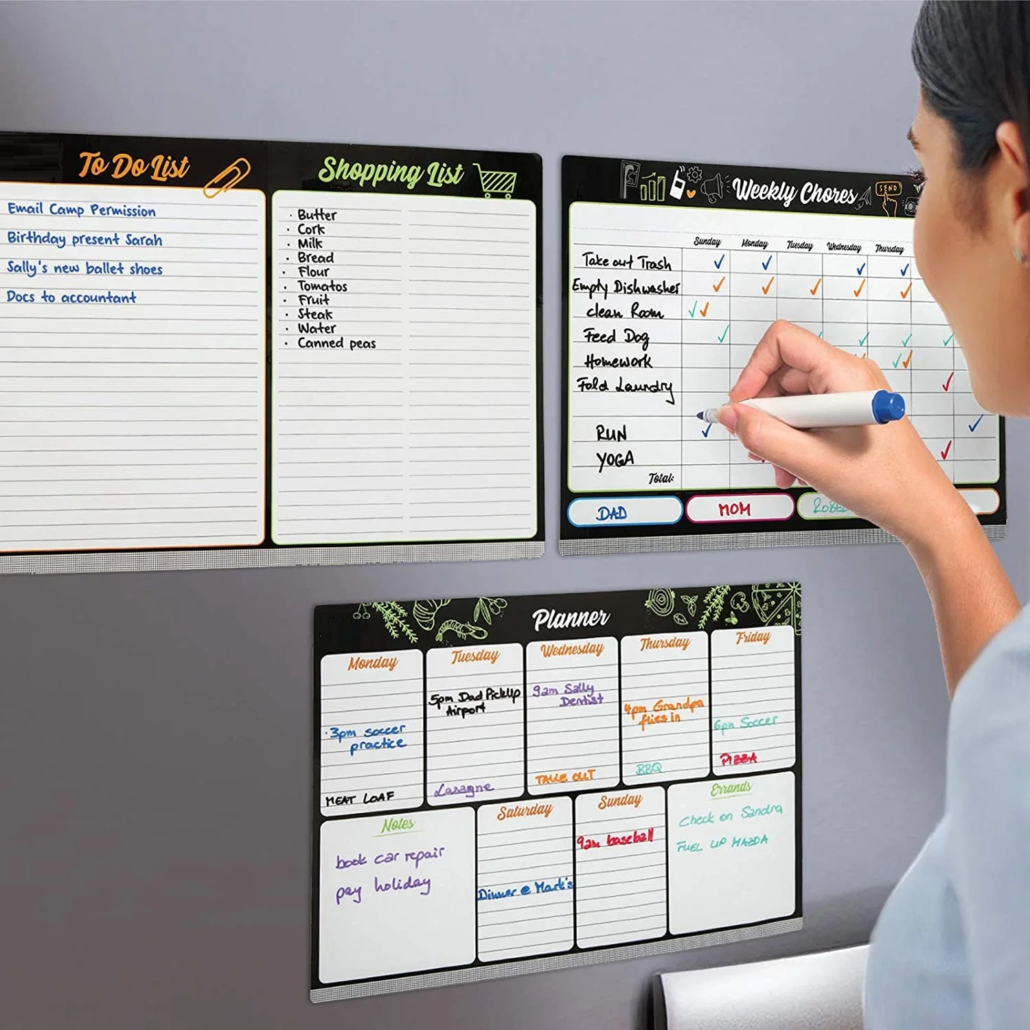 Dry-Erase Calendar Whiteboard Magnetic Calendar for Refrigerator Monthly  Weekly Daily Planner for Family Home White Board Marker