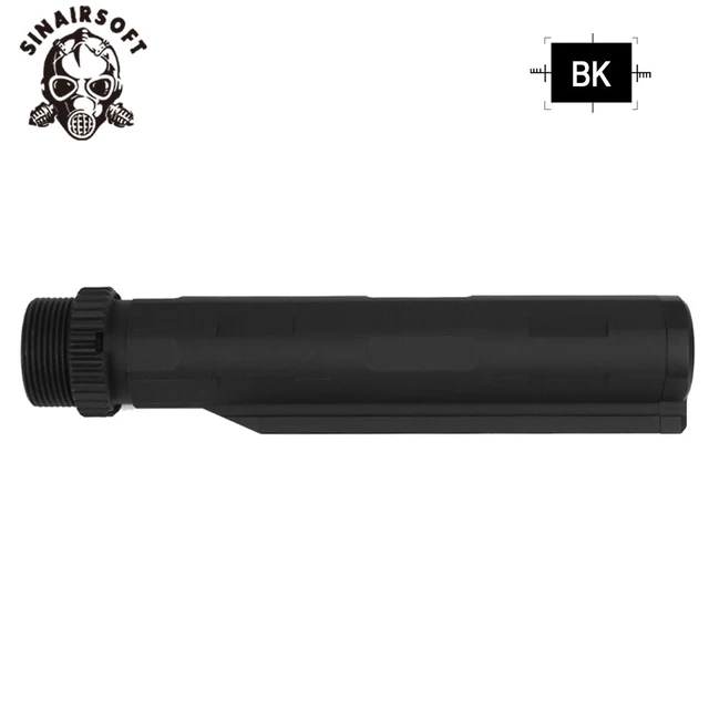 High Quality SI Style Lightweight Aluminium Stock Adapter Black Barrel Pipe for AEG M4 M16 Hunting Paintball Accessories BK