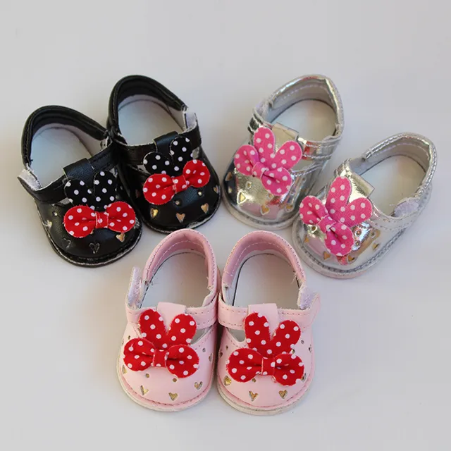 1 Pair Cute Bow Princess Shoes for 16 inch Salon Baby Shoes 6.5*2.8cm 1/4 Doll Shoes 1