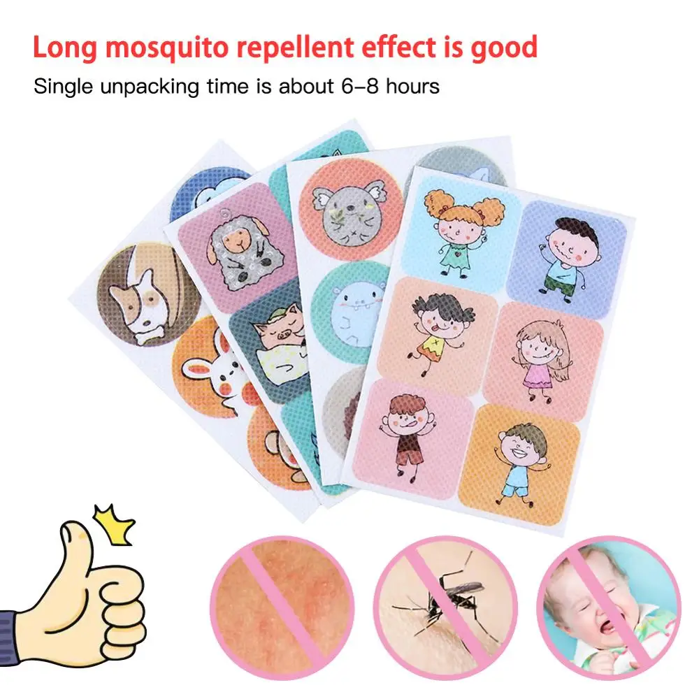 

36pcs/set Mosquito Killer DIY Repellent Stickers Patches Cute Cartoon Face Drive Midge Citronella Oil Repeller