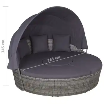 

4PCS Poly Rattan Patio Furniture Set Living Room Sofa Bed Sleeper Cushioned Sofa Chair Coffee Table Egg Chair for Garden