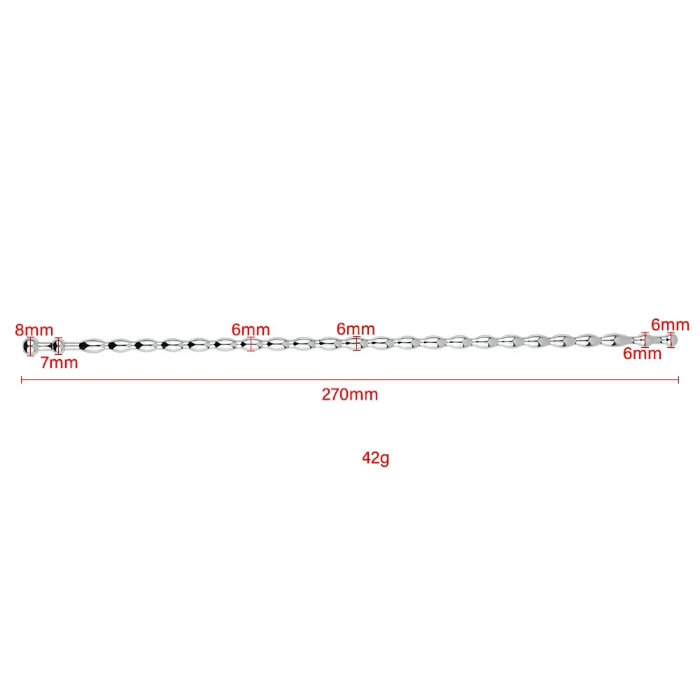 Dia 6mm Length 268mm stainless steel urethral plug penis probe insert metal dilator sex toys for men