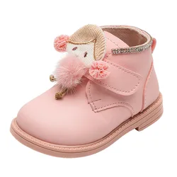 Chaussures de printemps en cuir pour filles, souliers de princesse pour les premiers pas des enfants, rose et blanc, SOB015 