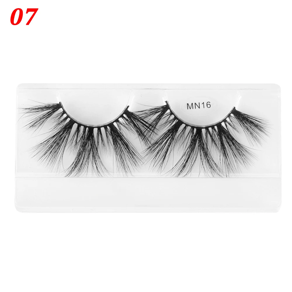 MN16 1 пара 3D норковые накладные ресницы 27 мм LashesLong Wispies Многослойные пушистые ресницы ручная работа 30 мм - Цвет: MN16
