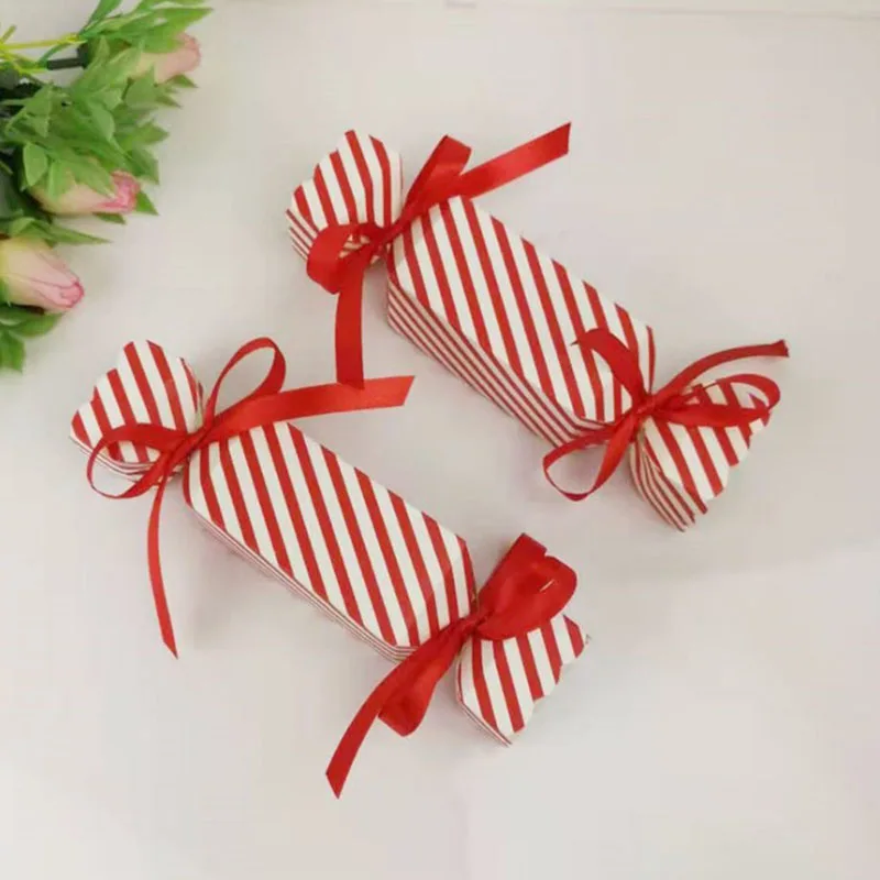 10 шт. красочные подарочные пакеты в форме вазы для свадебной вечеринки, детские подарочные коробки для шоколада на день рождения - Цвет: Stripe