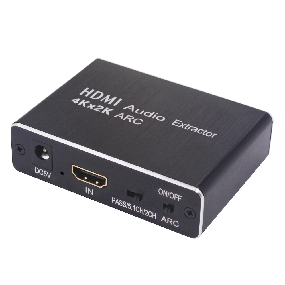 Kebidu HDMI 2,0 аудио экстрактор 5,1 ARC HDMI аудио экстрактор сплиттер HDMI к аудио экстрактор оптический TOSLINK SPDIF для динамика - Цвет: Черный