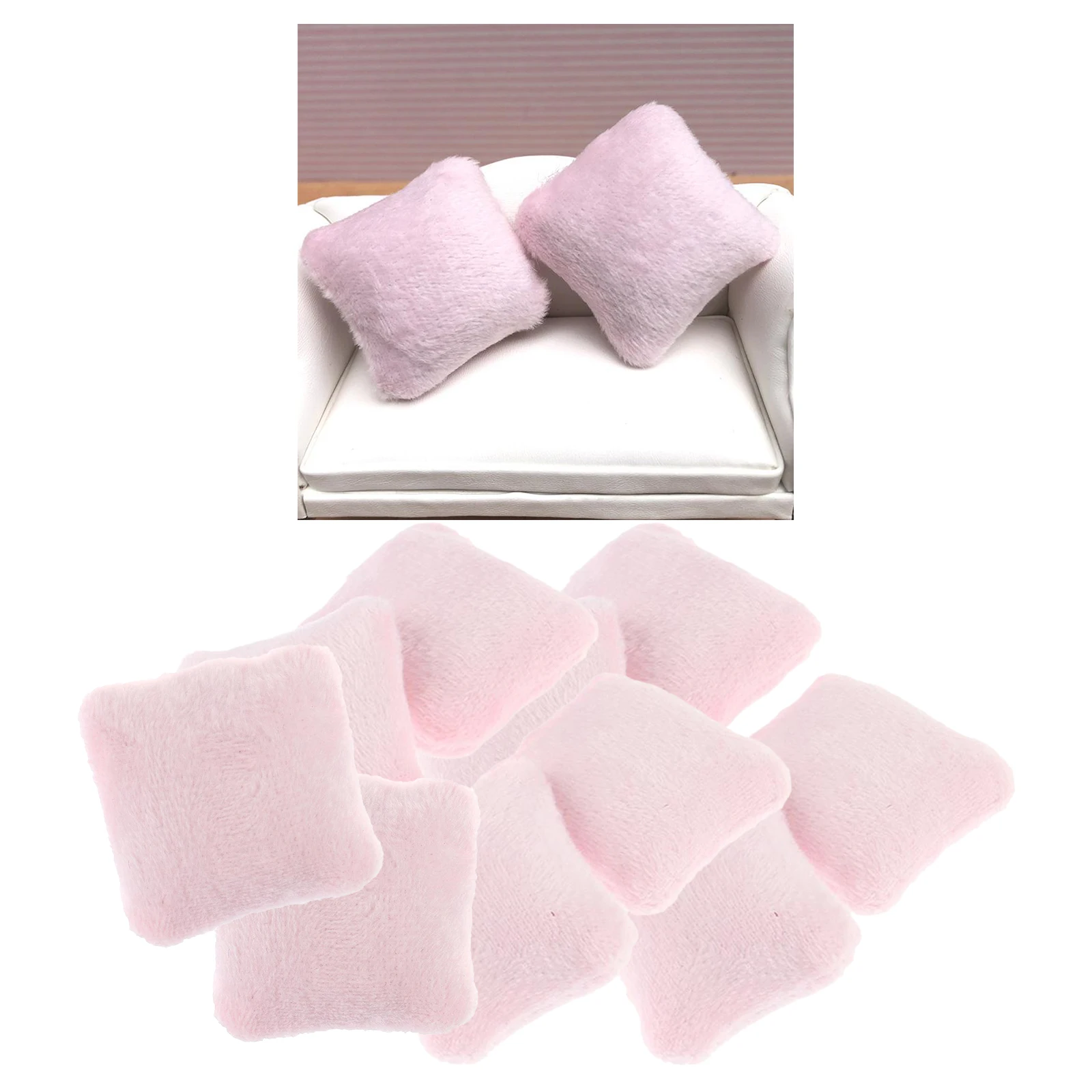 Mini Flannelette Pillow Cushions For Sofa 1/12 Dollhouse Miniature 4x4cm