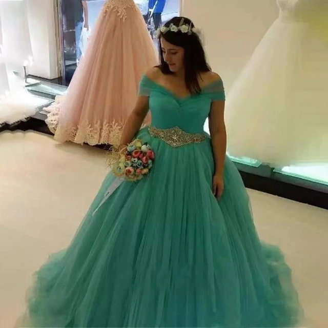 turquoise wedding dress