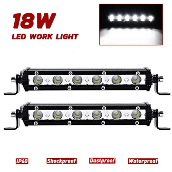 

7Inch 18W LED spot Light Bar Slim Single Row Offroad Fog Lamp Car SUV Truck Motorcycle
