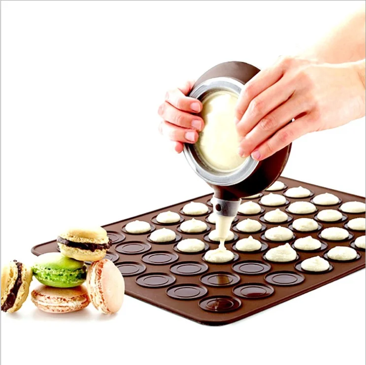 Большой силиконовые чехлы в форме печенья на мгновенной проявки Macaroon Кондитерские печи выпечки листовая форма коврик 48-полости DIY пресс-форм для выпечки Мат полезные инструменты