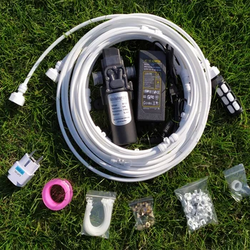 

Summer Brass Nozzles Patio Practical With 12V Pump Humidify Misting Cooling System Easy Install Garden Irrigation Trampoline