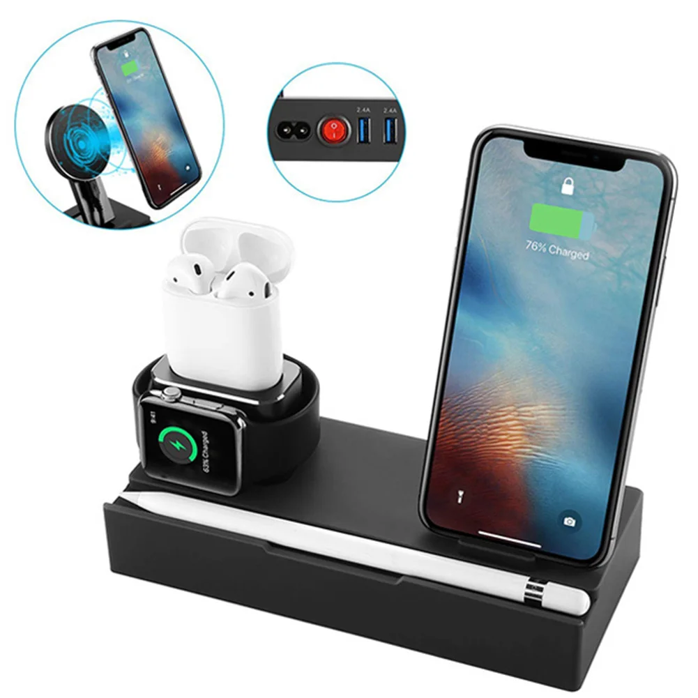 3 в 1 Зарядная подставка док станция для зарядки Pad Apple Watch/Earbuds/Phone B88|Универсальный