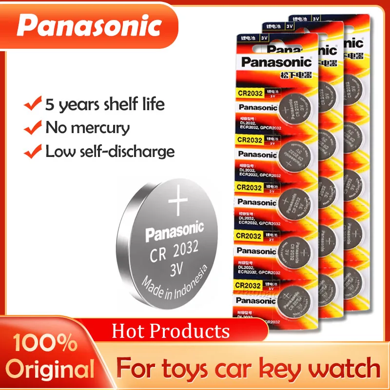 Barato PANASONIC-batería de litio Original para reloj con calculadora, juguetes con Control remoto, botón, celda de monedas, CR2032 CR 2032 3V, 15 Uds. lbQKMOWOeKk