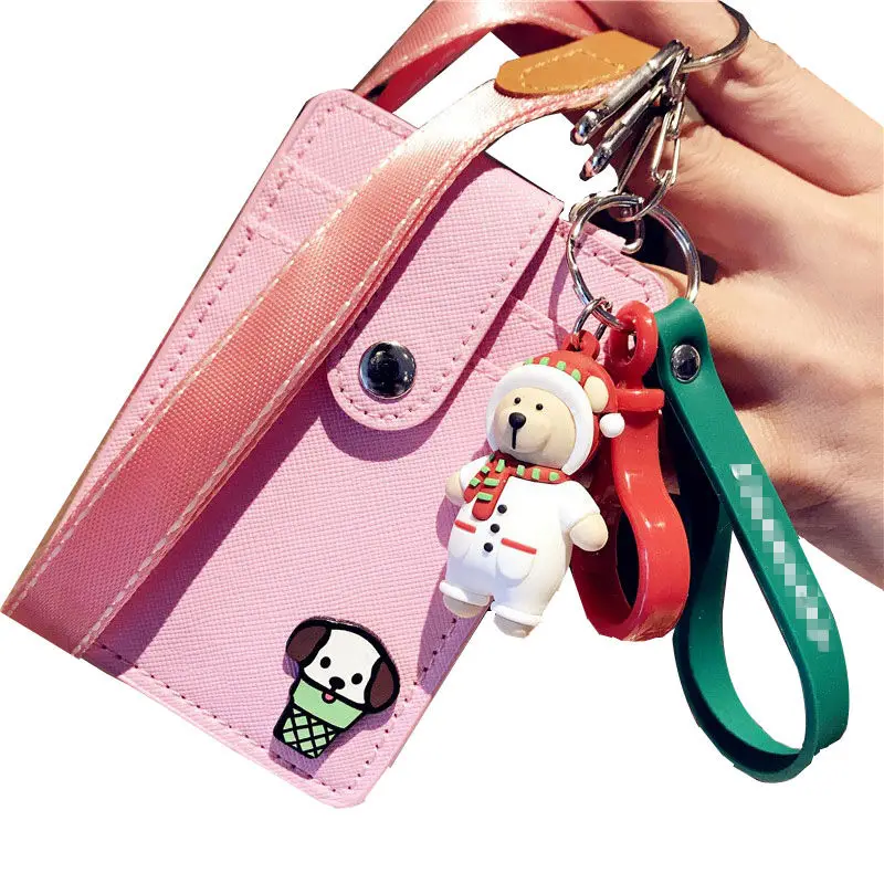 

New simple hanging on the neck of the pure color bus card set students badge card lovely key chain access control small id