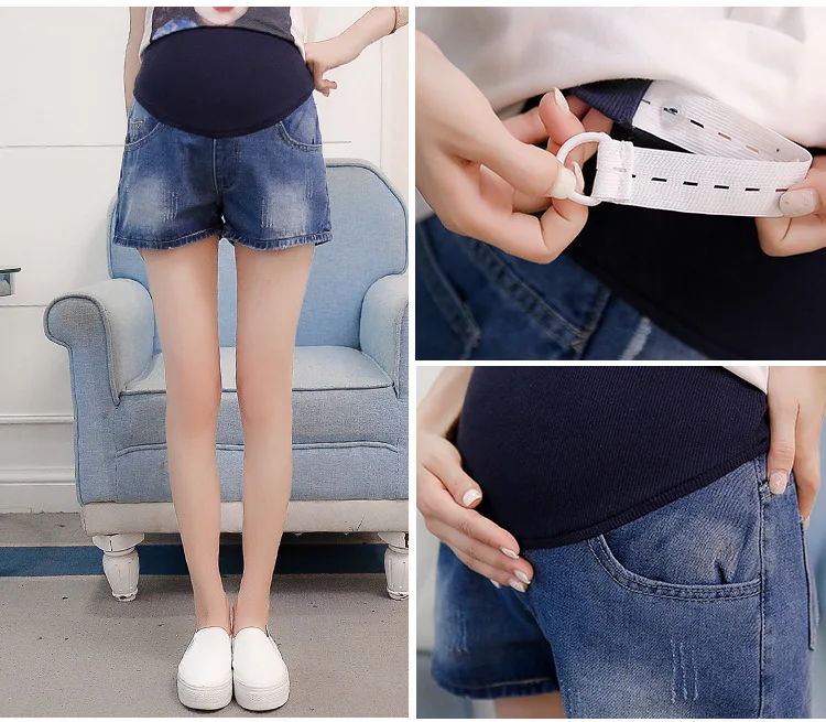 

Photo Shoot 2019 Pregnant Women Summer Wear Fashion New Style Pregnant Women Abdominal Support Shorts Pregnant Women Base Denim