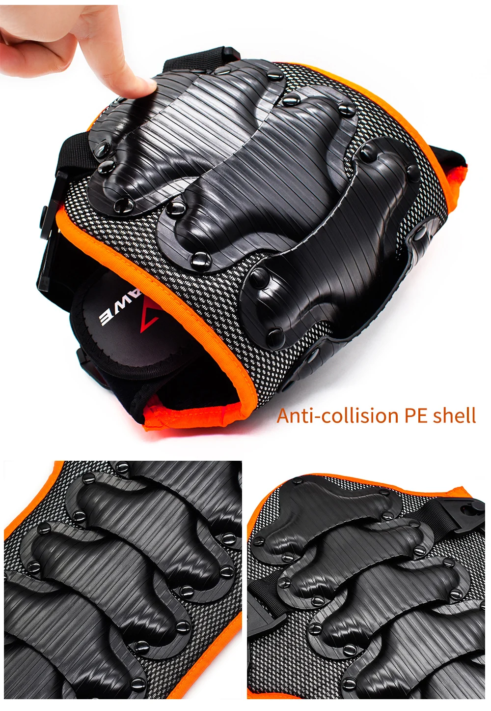 WOSAWE Boys Girls Back Support Body Armor Waist Protection Motorcycle Protector Shock Resistant Children Sport Armor S M L