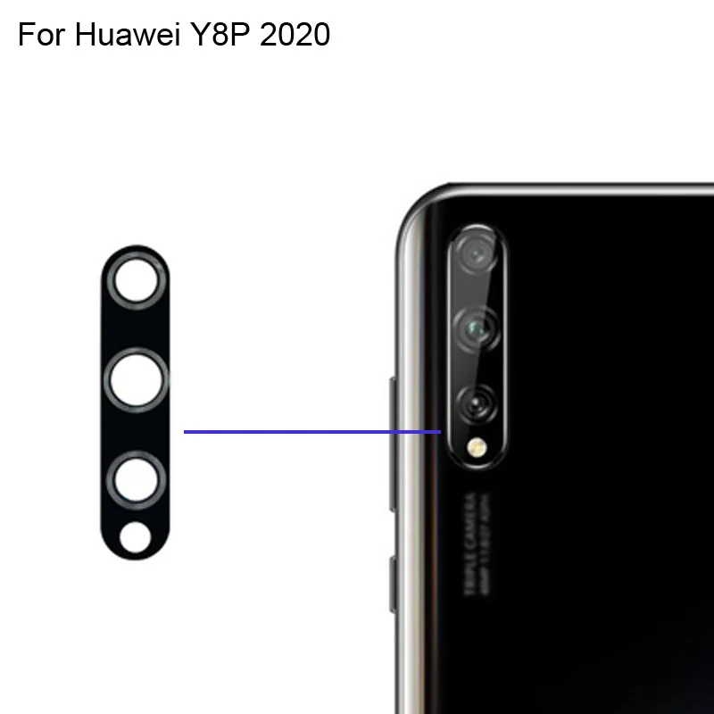 Высококачественный стеклянный объектив для задней камеры Huawei Y8P 2020 подходит Y 8P запасные части|Корпусы и