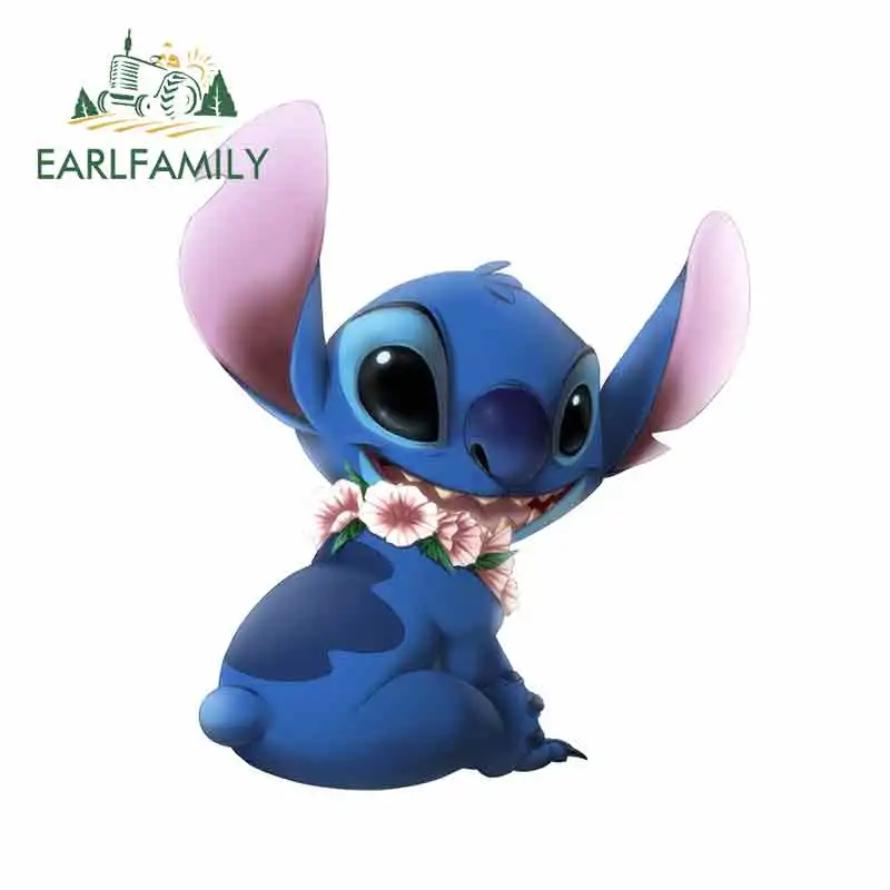 

EARLFAMILY 13cm x 10.8cm For Lilo Stitch Car Truck Decal Motorcycle Car Stickers Personality Creative Sticker Fashion Decoration