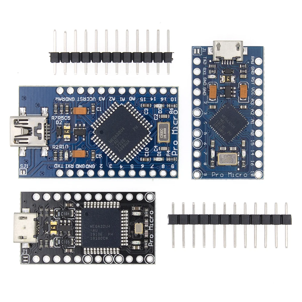 TENSTAR ROBOT Pro Micro z bootloaderem czarny/niebieski ATmega32U4 5 V/16 MHz moduł kontrolera Mega32U4 leonardo dla arduino
