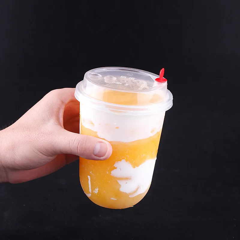 50 шт 93 Калибр u-образные креативные милые одноразовые прозрачные чашки 500 мл 700