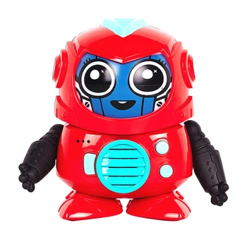

Cute Kids Gift Voice Recording Robot Toy Movable Arm ABS Easy Operate Battery Powered Face Change Interactive Talking Cartoon