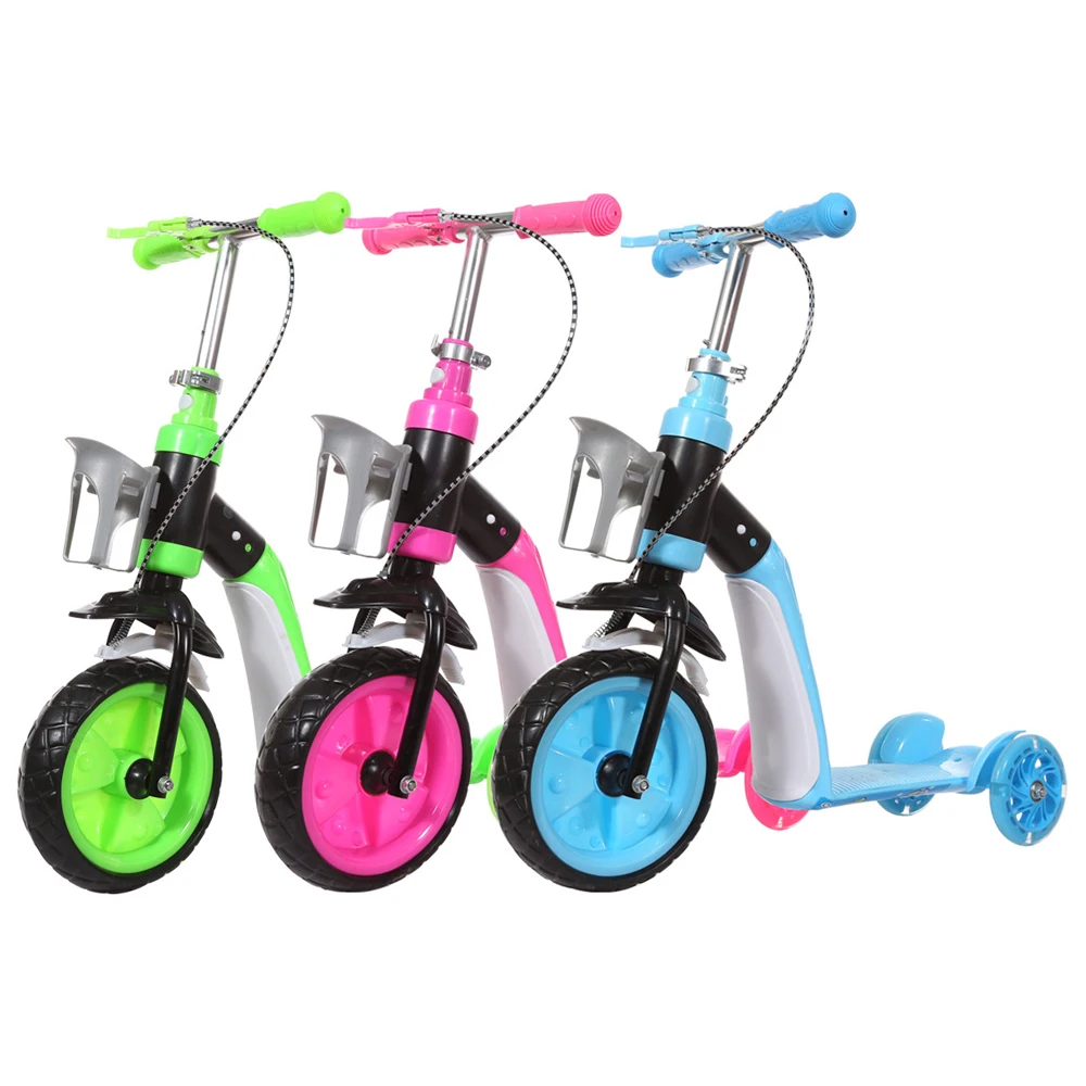 

2 in 1 Kids Child Scooter Balance Car Children's Balance Bike Baby Multifunctional Tricycle with 3 Wheels Stand Seat Folding