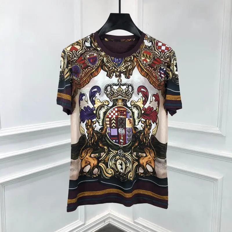 CH031273Fashion Men'sTops &amp Tees 2020 Runway Luxury famous Brand European Design Short Print party style T-Shirts Men's Clothing |