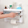 ADOREHOUSE Wall-Mount Paper Towel Holder Sauce Bottle Rack 4 In 1 Cling Film Cutting Holder Mutifunction Kitchen Organizer ► Photo 3/6