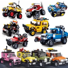 Kit de construction Suv Champions de la vitesse, voiture de course, blocs de construction, modèles de jouets pour enfants, technique urbaine