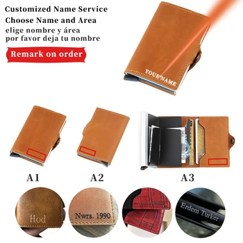 

Case Protection Business Leather Anti Bank Card Holder Slim Mini id Credit Cardholder Pop Up Security Wallet Creditcard Purse