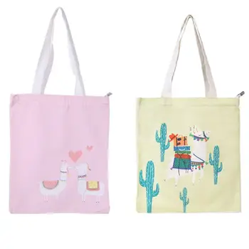 

Animal Canvas Reusable Tote Bag Women Shopping Tote Bags Book Bags LX9F