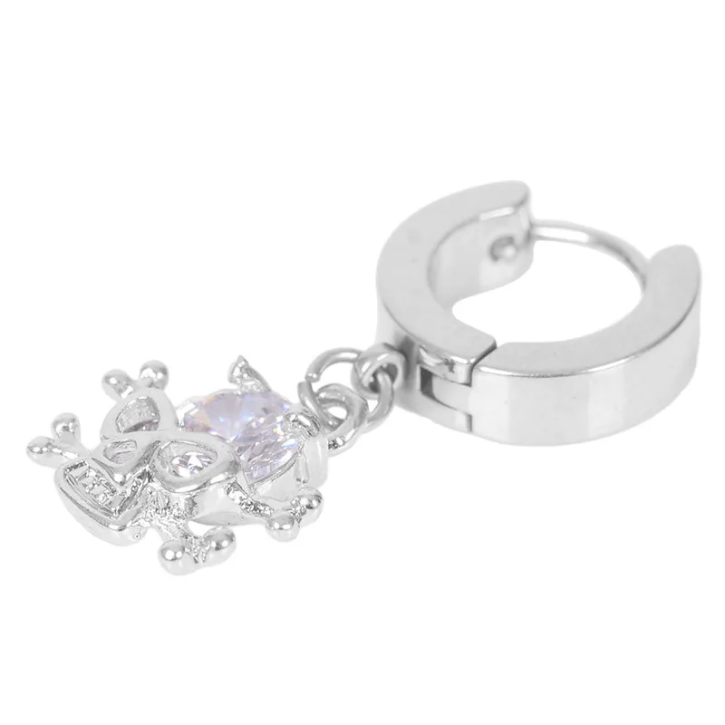 Серьги-кольца PINKSEE Wild из нержавеющей стали, циркониевые серьги-кольца, ювелирные изделия Для Пирсинга Ушей, Череп, корона, хрустальные подвески, индивидуальные серьги