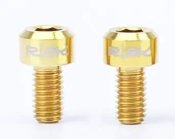 Golden Риска M5x9mm велосипедные винты Титан сплав MTB Горный тормоза дорожного велосипеда винт для кабеля болты 3 цвета велосипедные аксессуары 2 шт./лот - Цвет: Golden