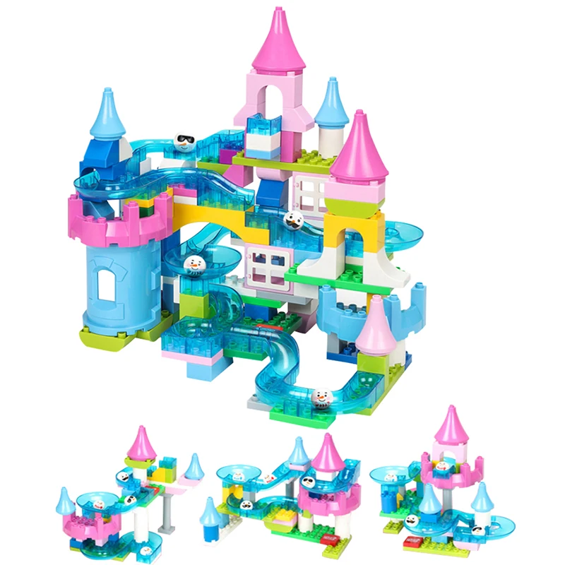

Duplo Series Variety Slide Castle 3 Model Large Particles Blocks Toys For Children For LEGOing Duplo Friends Princess Set