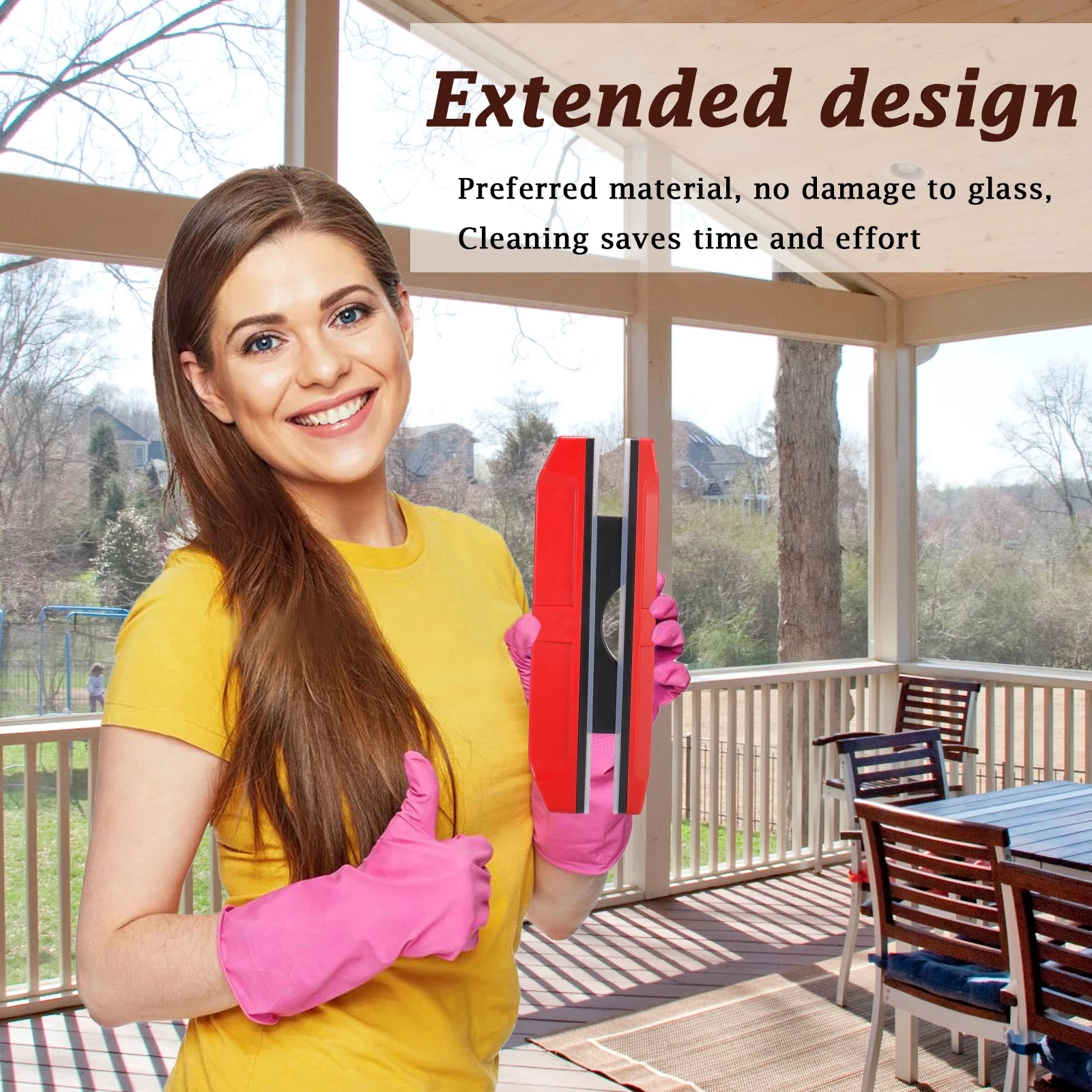 Window Cleaning Brush Cleaner Magnetic Double Side For Household UNTIOR