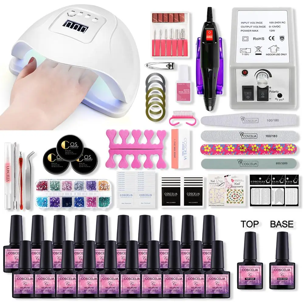 

Manicure Set for Nail Kit With LED Nail Lamp of Electric Nail Drill Nail Gel Polish Kit Nail Art Tools Nail Set