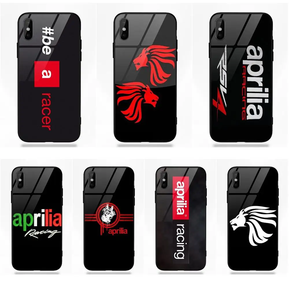 Для Apple iPhone 5 5C 5S SE 6 6S 7 8 Plus X XS Max XR Силиконовый ТПУ оправа закаленное стекло Капа Aprilia гоночный логотип
