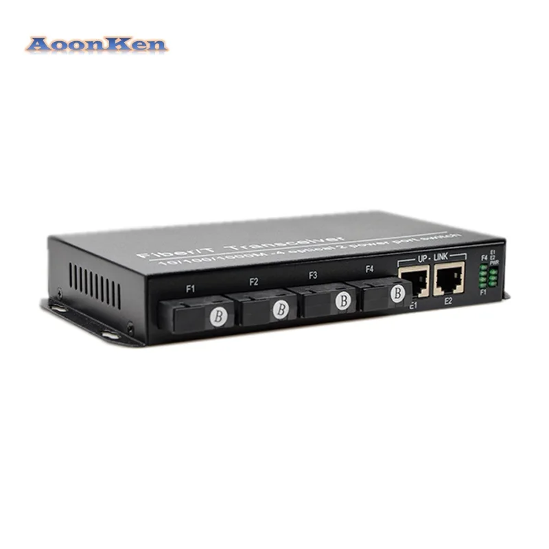 10/100M Ethernet switch Convert 20KM Fiber Optical Media Converter Single Mode 2×RJ45 & 4×SC Ports Fiber Optical Transceiver ho link 3g sdi to optical fiber video converter transmitter convert sdi signal into optical fiber