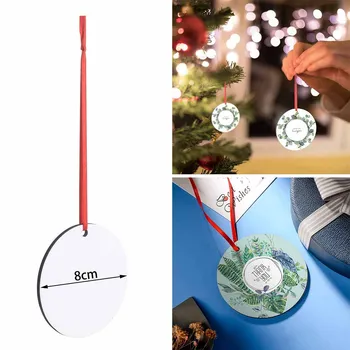 

25PCS 8*8cm Blank DIY Craft Card with Twines Printable Both Sides MDF for Christmas Tree Decor