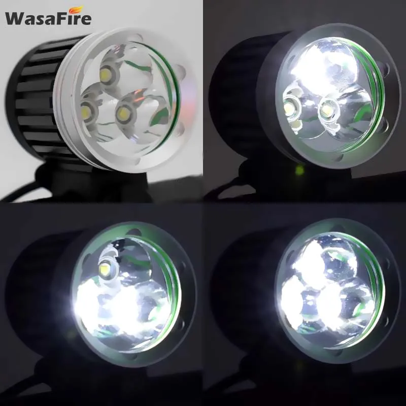 WasaFire 3x XM-L T6 велосипедный светильник 5400lm велосипедный светильник для горного велосипеда передняя лампа велосипедный головной светильник с 18650 батарейным блоком+ зарядным устройством