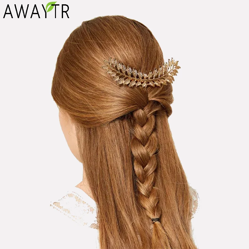 Boho расчески для волос с золотым листом, свадебная повязка на голову для женщин, аксессуары для волос, ювелирное изделие для волос, Модный женский головной убор ободок