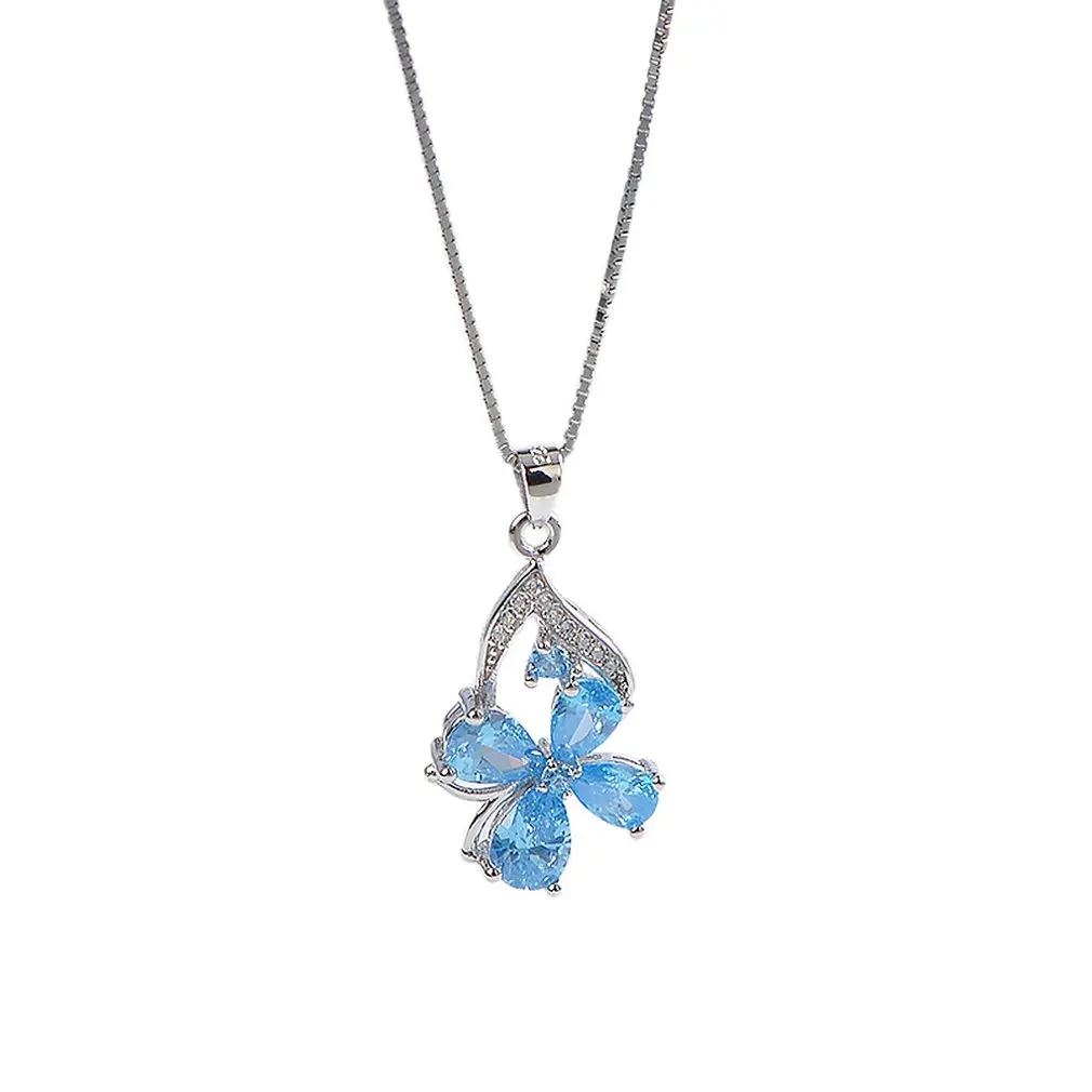 

Crystal Clover Pendant Popular Clavicle Accessories Birthday Gift For Woman Hypoallergenic Pendants