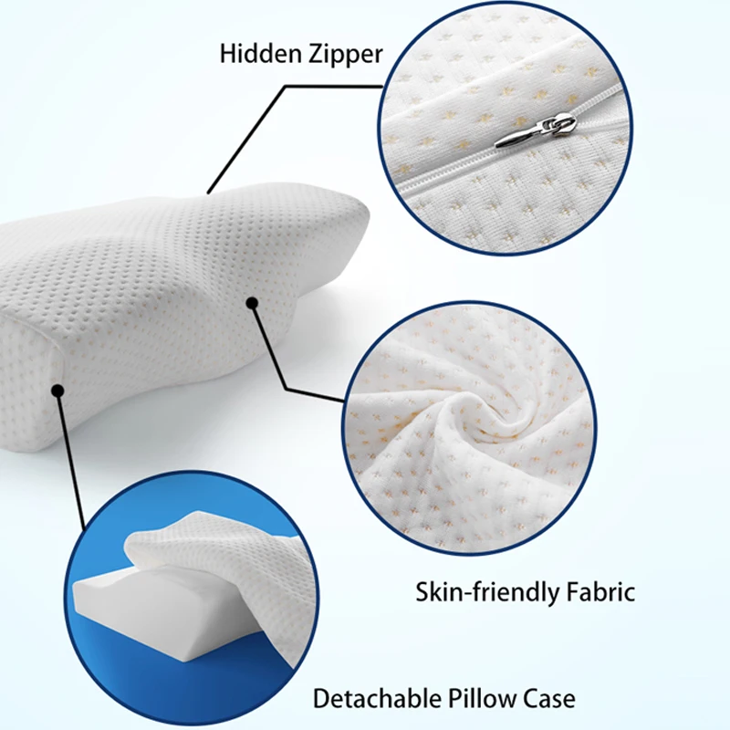 Memory Foam постельные принадлежности защитная подушка для шеи медленный отскок в форме бабочки Memory Foam подушка здоровье для шейки матки