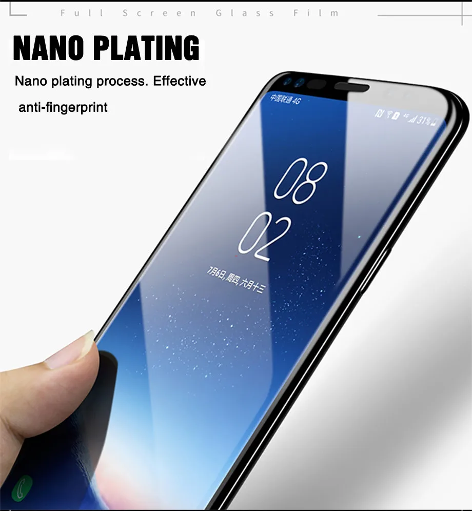 400D Full Curved Tempered Glass For Samsung Galaxy S9 S8 Plus Note 9 8 Screen Protector On Samsung S7 S6 Edge S9 Protective film