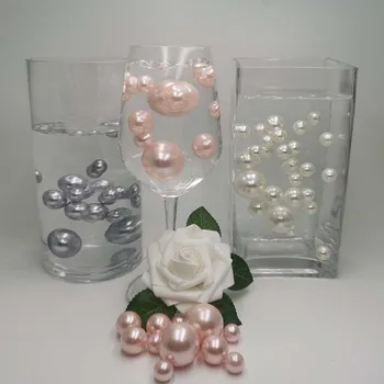 

Floating Vase Pearl Includes Transparent Water Gels Assorted Sizes Color Vase Decoration No Hole Pearls Wedding Table Decoration