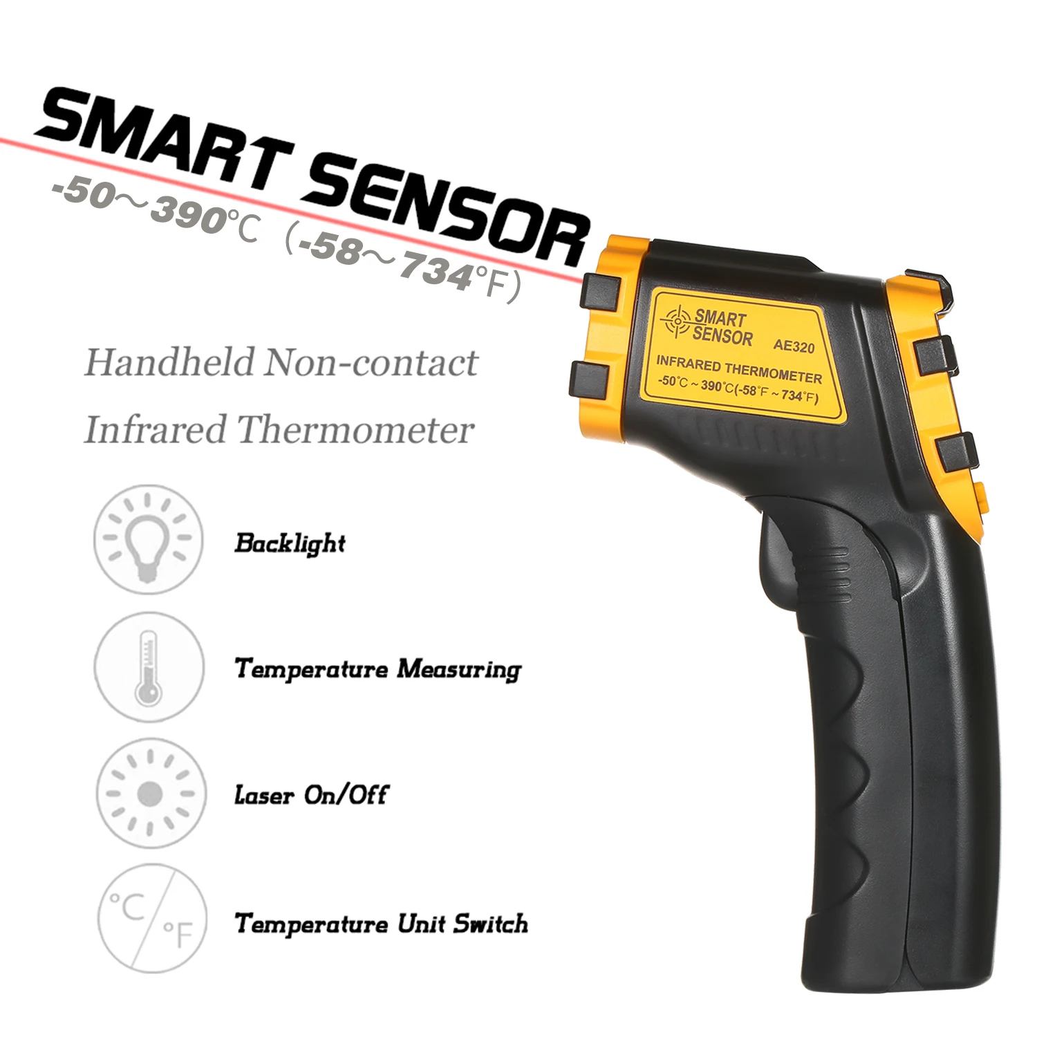 Digital Infrared Laser Temperature Gun AAA - Resin Casting