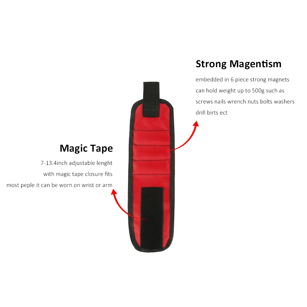 Полиэфирный магнитный браслет Портативная сумка для инструментов Электрик ремень для запястья Шурупы Для ногтей сверла Инструменты для ремонта сумки для хранения