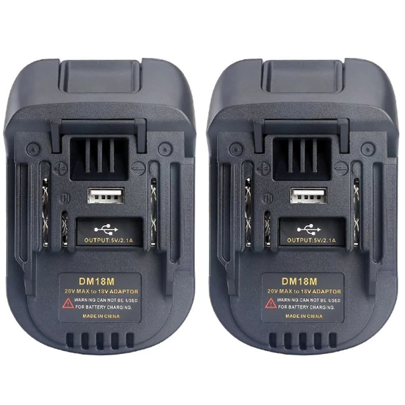 Dm18M Battery Converter Adapter for Milwaukee 18V or Dewalt 20V Lithium