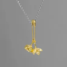 INATURE Винтаж 925 стерлингового серебра Жасмин цветок кулон ожерелья для женщин ювелирные изделия Bijoux