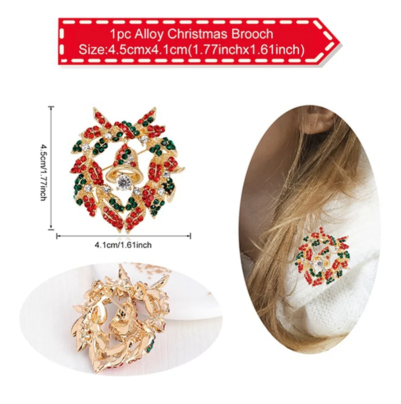 Christmas Brooch Рождественские серьги, подвеска с Санта-Клаусом, Рождественский Декор для дома, рождественский подарок для детей, украшение для рождественской елки - Color: Christmas Brooch